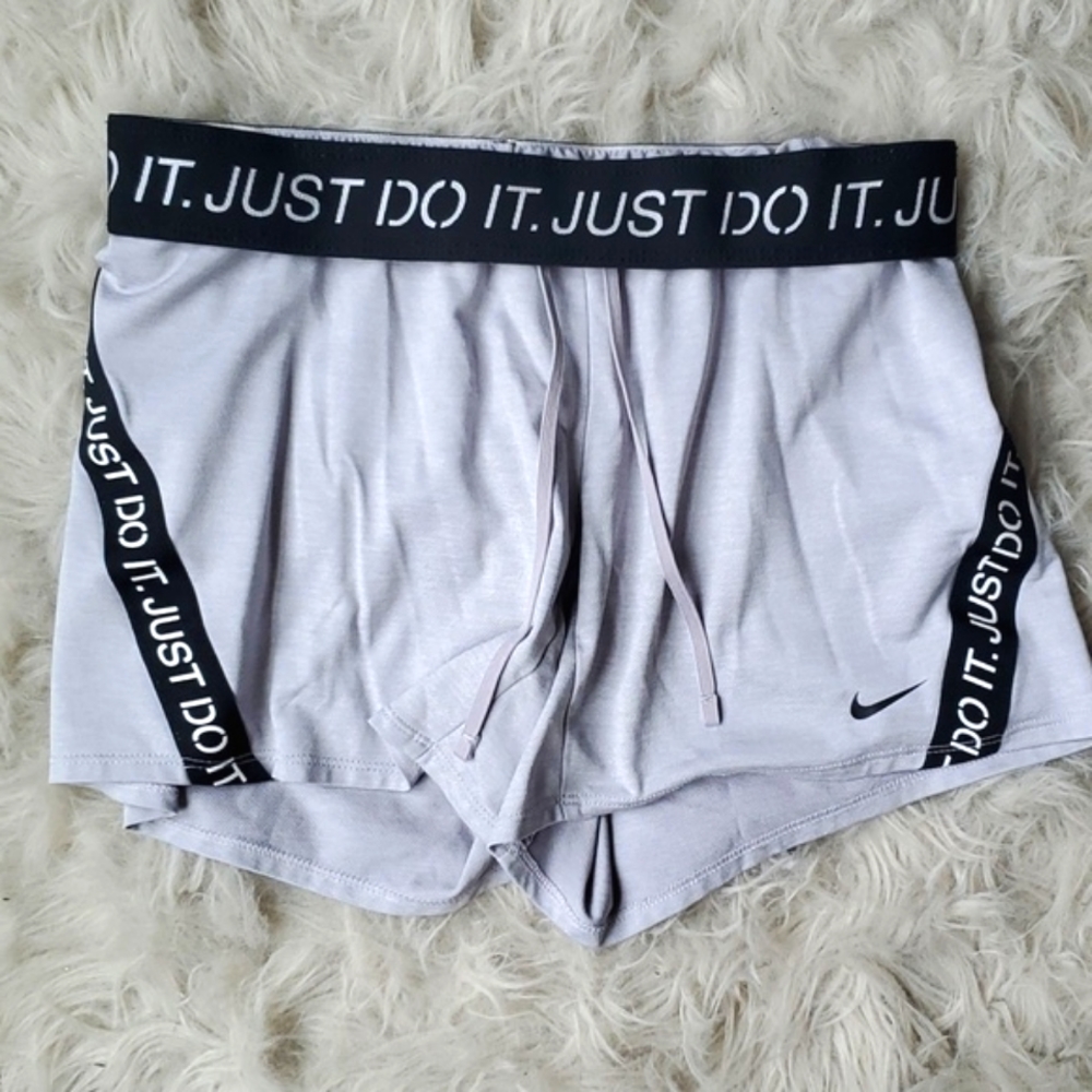 Nike Grey Just Do It Dri-Fit Athletic Casual Workout Shorts Small
